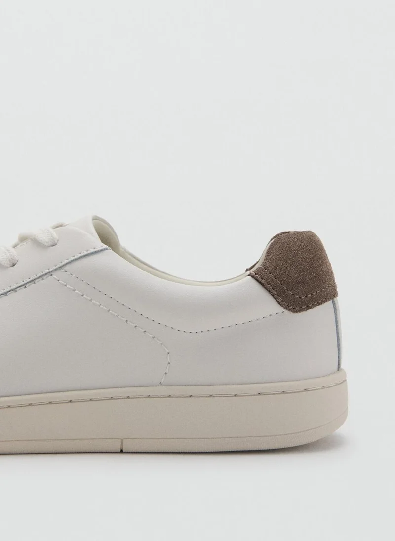 Mango Man  Contrasting panel leather sneakers for Men | Best Price UAE